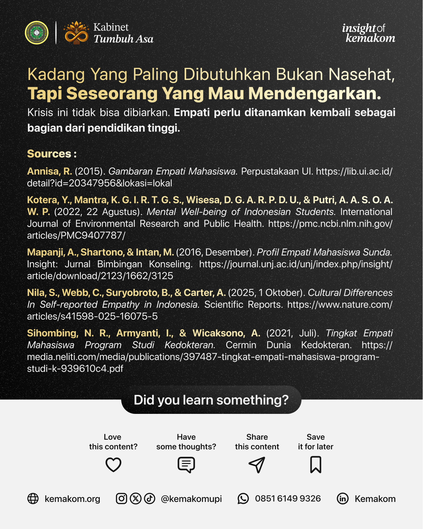 Krisis Empati di Dunia Kampus: Ketika Akademik Lebih Diutamakan dari Kemanusiaan