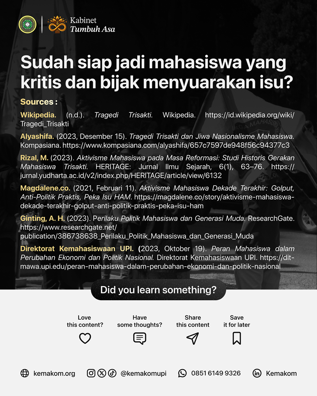 Politik di Kalangan Mahasiswa (Kesadaran atau Sekedar Tren)
